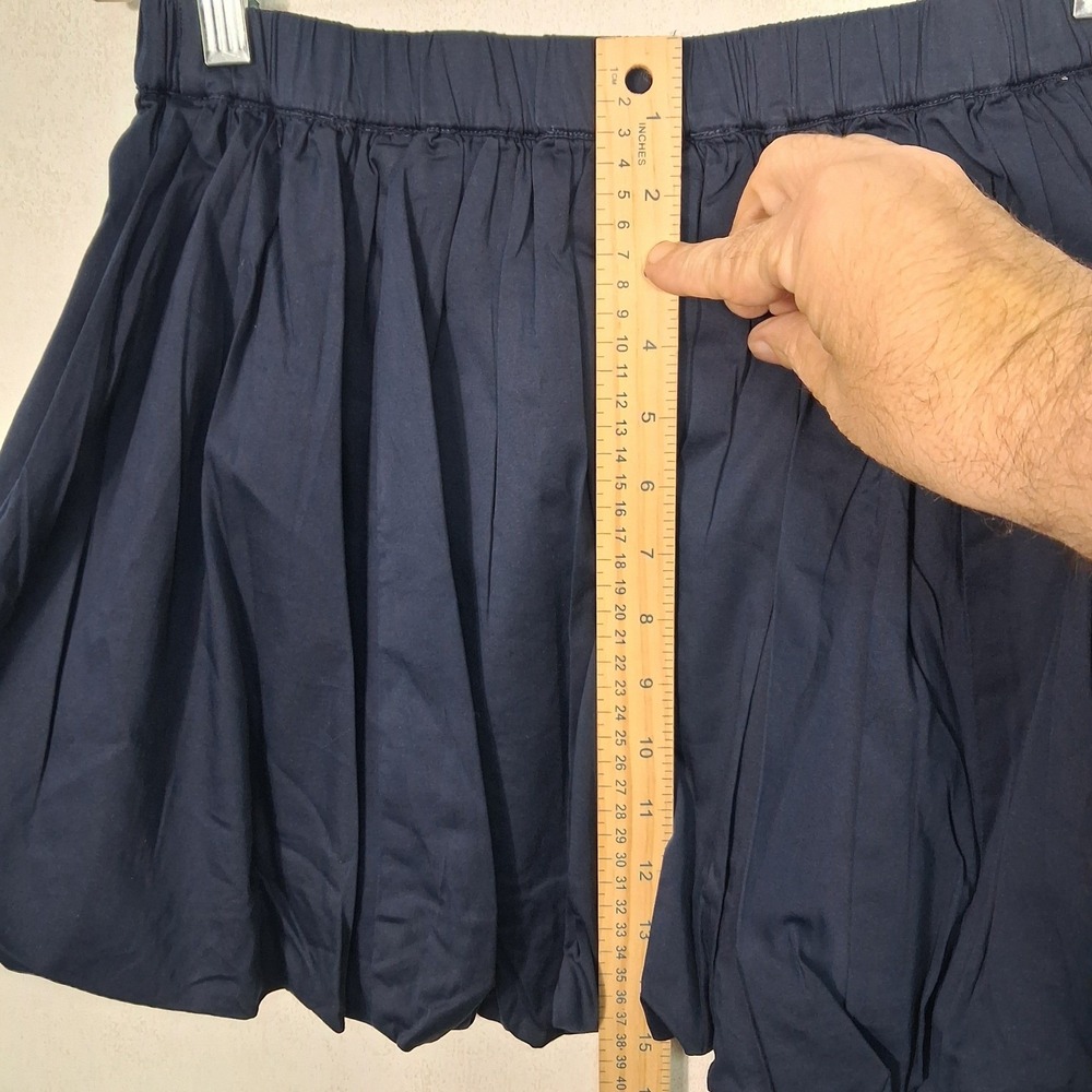 The Drop Lillie Bubble Hem Mini‎ Skirt Womens Size S Navy Blue Cotton Blend - Picture 8 of 9